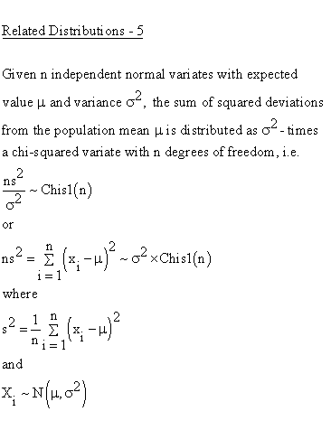 Statistical Distributions - Chi Square 1 Distribution - Related Distributions 5 - Chi Square 1-Parameter Distribution versus Normal Distribution