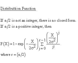 Statistical Distributions - Chi Square 2 Distribution - Distribution Function