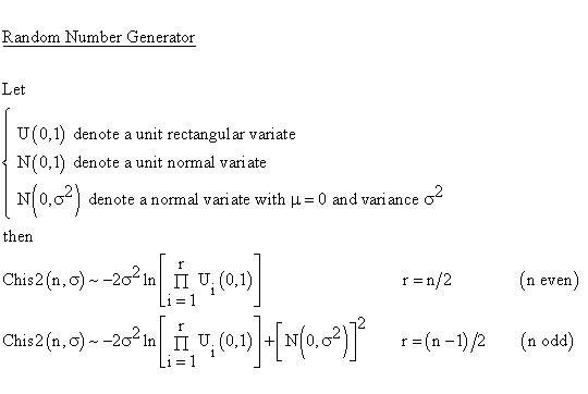 Statistical Distributions - Chi Square 2 Distribution - Random Number Generator