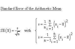 Definition of the Standard Error of the Arithmetic Mean