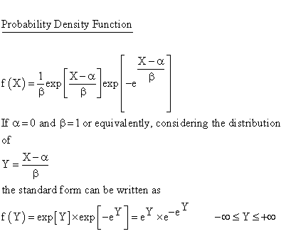 Statistical Distributions - Gumbel Distribution - Probability DensityFunction