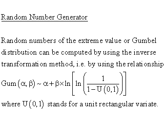 Statistical Distributions - Gumbel Distribution - Pseudo Random NumberGenerator
