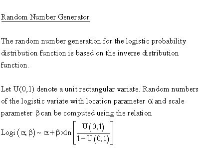 Statistical Distributions - Logistic Distribution - Random NumberGenerator