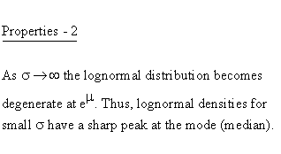 Statistical Distributions - Lognormal Distribution - Properties 2
