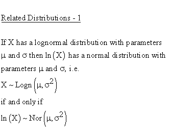 Statistical Distributions - Lognormal Distribution - Related Distributions1 - Lognormal Distribution versus Normal Distribution