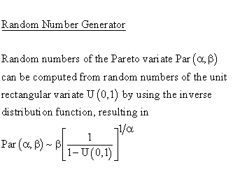 Statistical Distributions - Pareto Distribution - Random Number Generator