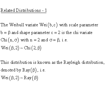 Statistical Distributions - Rayleigh Distribution - Related Distributions1 - Rayleigh Distribution versus Chi and Weibull Distribution