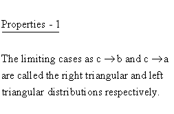 Statistical Distributions - Triangular Distribution - Properties 1