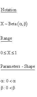 Statistical Distributions - Overview - Notation - Range - Parameters