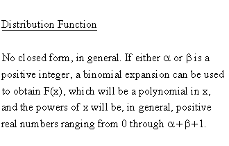 Beta Distribution - Distribution Function