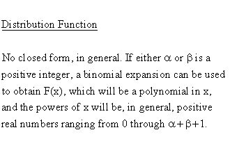 Continuous Distributions - Beta Distribution - Distribution Function