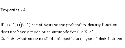 Statistical Distributions - Beta Distribution - Properties 4 - J-ShapedDensity