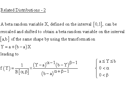 Statistical Distributions - Beta Distribution - Related Distributions 2 -Scaling and Shifting Beta Distributions