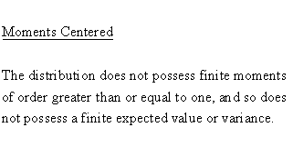 Statistical Distributions - Cauchy 1 Distribution - CenteredDescriptive Statistics - Moments