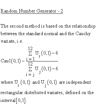 Cauchy 1 Distribution - Random Number Generator