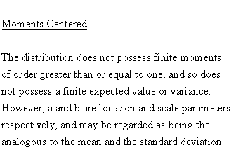 Statistical Distributions - Cauchy 2 (Parameter) Distribution - CenteredDescriptive Statistics - Moments