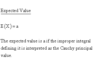 Continuous Distributions - Cauchy 2 (Parameter) Distribution - Expected
Value - Cauchy Principal Value
