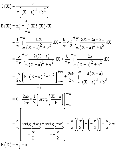 Statistical Distributions - Cauchy 2 (Parameter) Distribution - ExpectedValue - Cauchy Principal Value