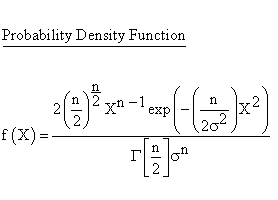 Chi Distribution - Probability Density Function
