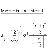 Continuous Distributions - Chi Distribution - Uncentered Moments