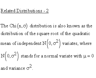 Continuous Distributions - Chi Distribution - Related Distributions 2 -
Chi Distribution versus Normal Distribution