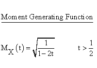 Statistical Distributions - Chi Square 1 Distribution - Moment Generating Function