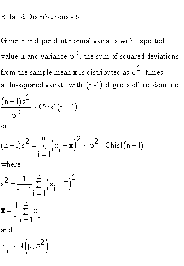 Continuous Distributions - Chi Square 1 Distribution - Related
Distributions 6 - Chi Square 1-Parameter Distribution versus Normal Distribution