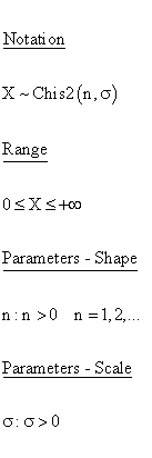 Continuous Distributions - Chi Square 2 Distribution - Parameters