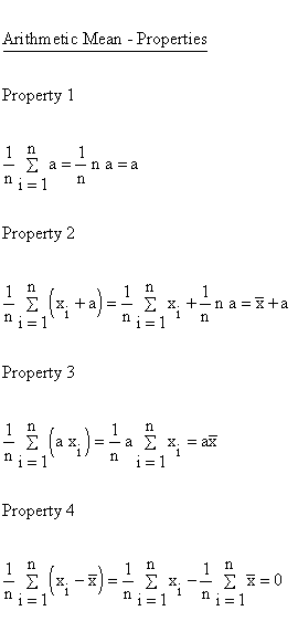 4 important Properties of the Arithmetic Mean