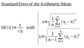 Definition of the Standard Error of the Arithmetic Mean
