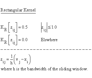 Descriptive Statistics - Density Trace - Rectangular Kernel