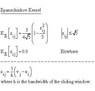 Descriptive Statistics - Density Trace - Epanechinkov Kernel