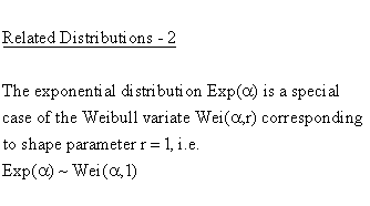 Continuous Distributions - Exponential Distribution - Related
Distributions 2 - Exponential Distribution versus Weibull Distribution