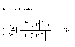 Continuous Distributions - Fisher F-Distribution - Uncentered Moments