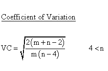 Continuous Distributions - Fisher F-Distribution - Coefficient of
Variation