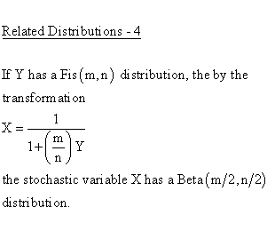 Continuous Distributions - Fisher F-Distribution - Related Distributions
4 - Fisher F-Distribution versus Beta Distribution
