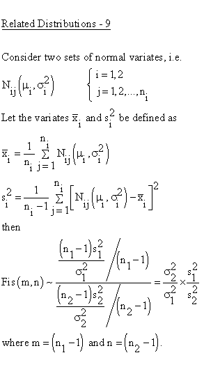 Statistical Distributions - Fisher F-Distribution - Related Distributions9 - Fisher F-Distribution versus Normal Distributions