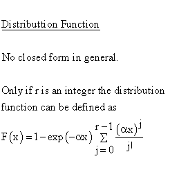 Continuous Distributions - Gamma Distribution - Distribution Function