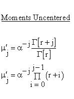 Continuous Distributions - Gamma Distribution - Uncentered Moments