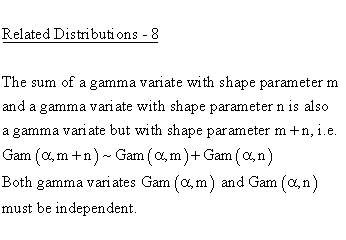Continuous Distributions - Gamma Distribution - Related Distributions 8 -
Gamma Distribution versus Sum of Gamma Distributions