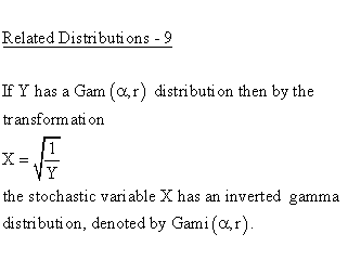 Continuous Distributions - Gamma Distribution - Related Distributions 9 -
Gamma Distribution versus Inverted Gamma Distribution