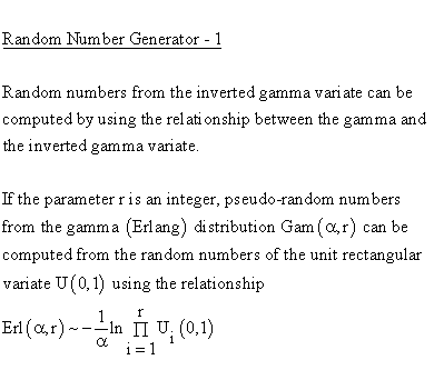 Inverted Gamma Distribution - Random Number Generator