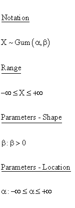 Statistical Distributions - Gumbel Distribution - Parameters