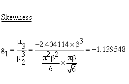 Statistical Distributions - Gumbel Distribution - Skewness