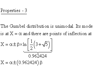 Continuous Distributions - Gumbel Distribution - Properties 3
