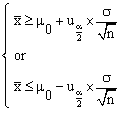 critical region of two-sided test