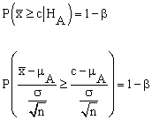 solution: the probability that the null hypothesis is rejected when it is false is equal to 1 - beta