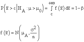 probability of rejecting the null hypothesis when it is false