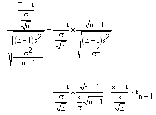 proof that the ratio of U and V is t-distributed