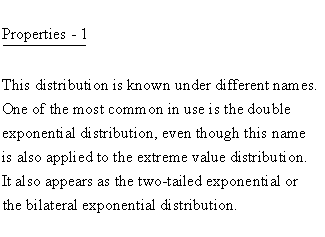 Continuous Distributions - Laplace Distribution - Properties 1